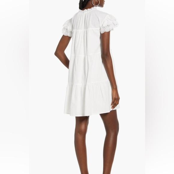 English Factory White Eyelet Dress Size M worn 3x - Picture 2 of 8